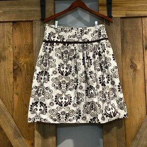 Tommy Hilfiger midi a line paisley brown and white skirt size 4